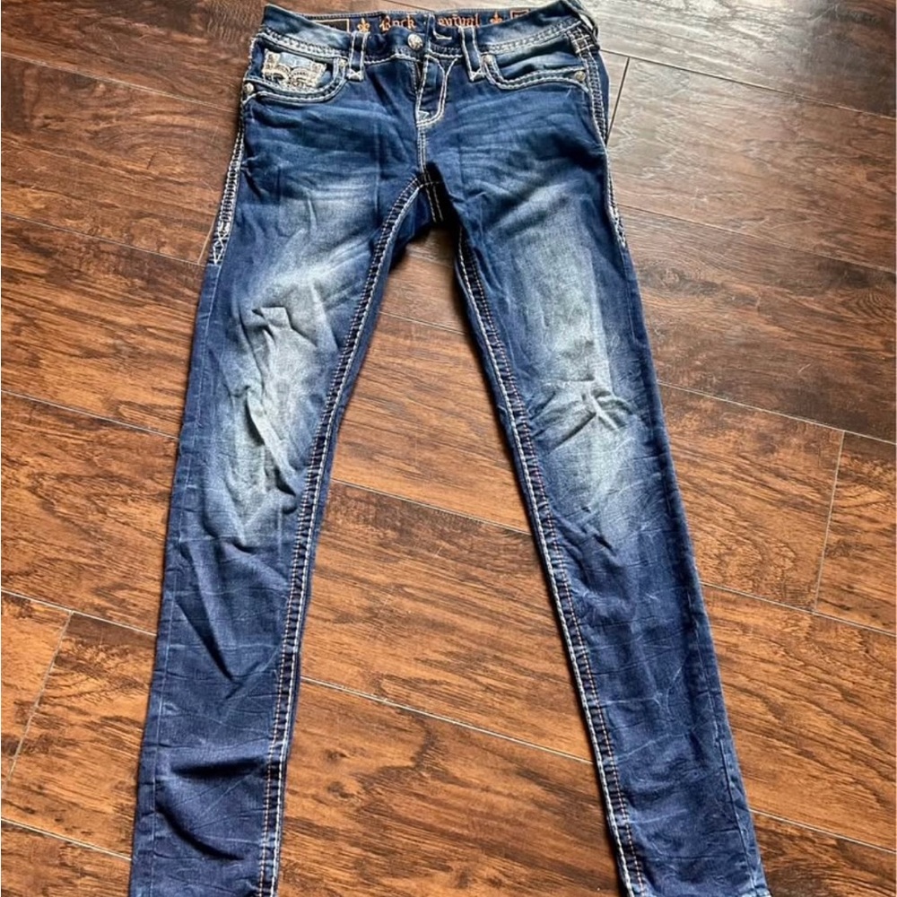 Rock Revival (Buckle) Dark Blue Skinny Jeans Size 27